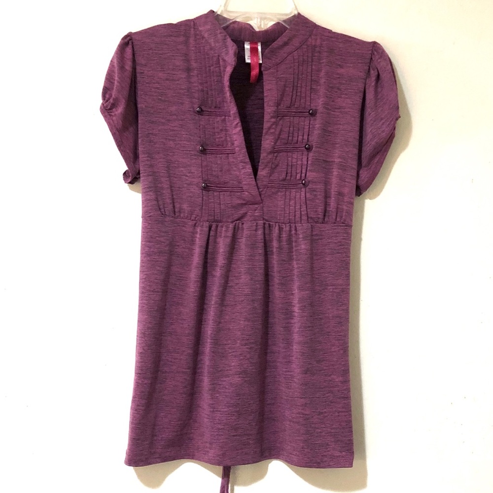 Fuchsia Blouse with Military Button Bodice